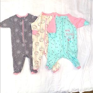 NWOT 3 Gerber Footie Pajama Newborn NB